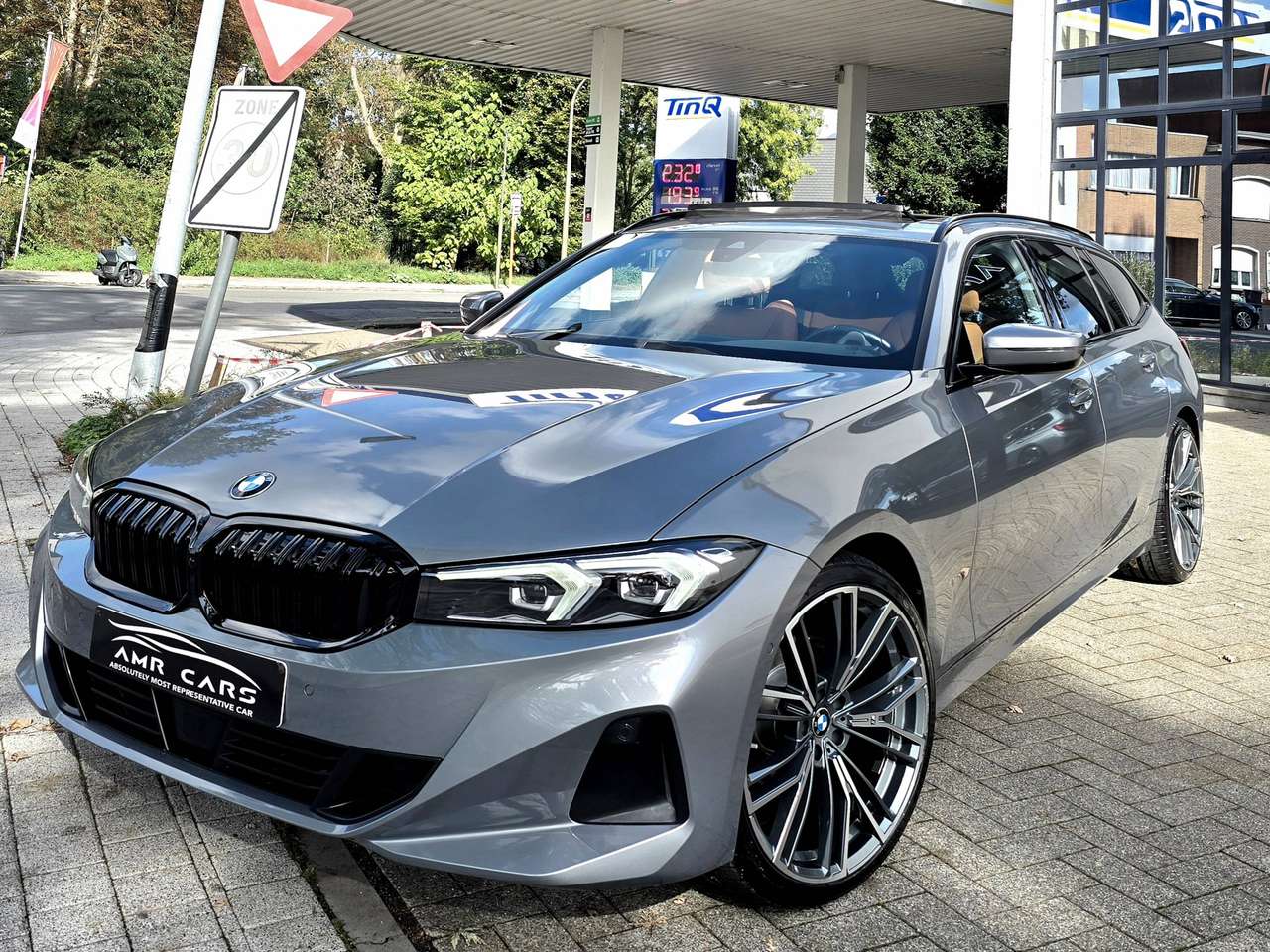 BMW 318 DA Sportline-Cognac Leder-Elec.Seats Memory-Widescreen-PanoramischDak-AdaptLed-Ambiance-ComfortAcces-Camera-Hifi enz.. — foto 10 van 25